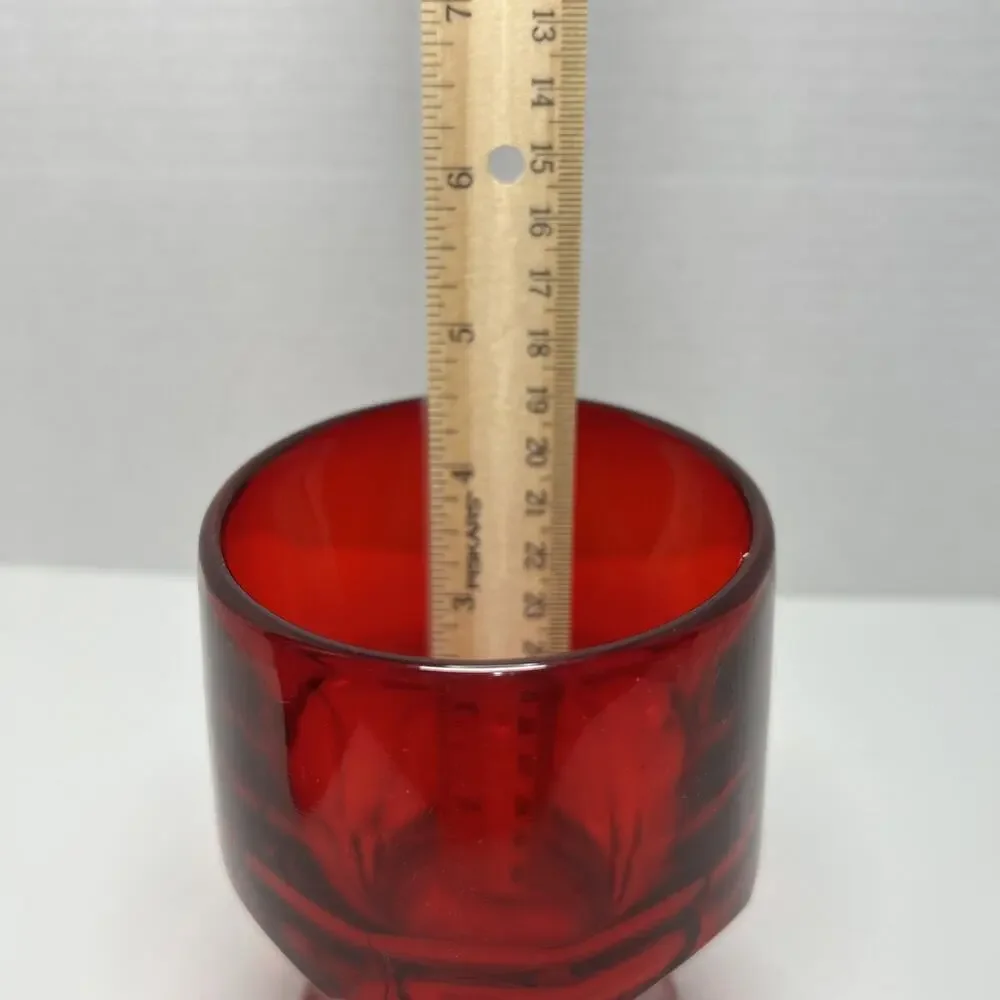 Vtg Viking Ruby Red Georgian Honeycomb Drinking Glass 5